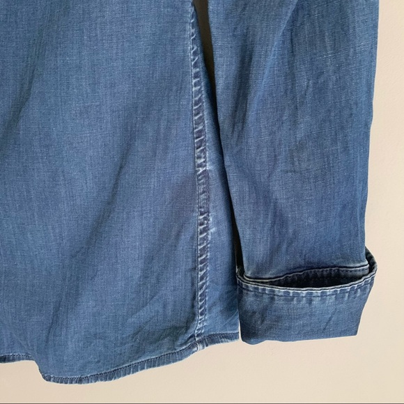 Banana Republic Long Sleeve Denim Riley Bow Top - Picture 4 of 7